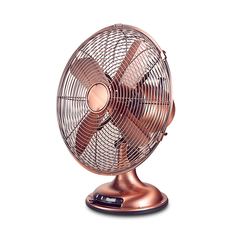 Ventilateur de table de bureau en métal rétro à vendre chaud de 12 pouces à grande vitesse